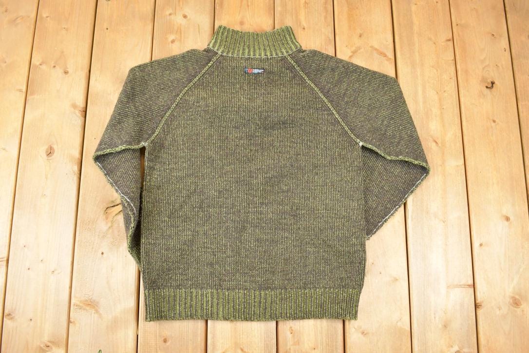 Vintage 1990s Point Zero Quarter Zip Knit Crewneck Sweater Youth L
