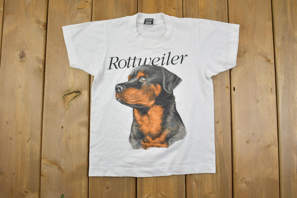 Vintage 1990s Rottweiler Portrait Kids T Shirt