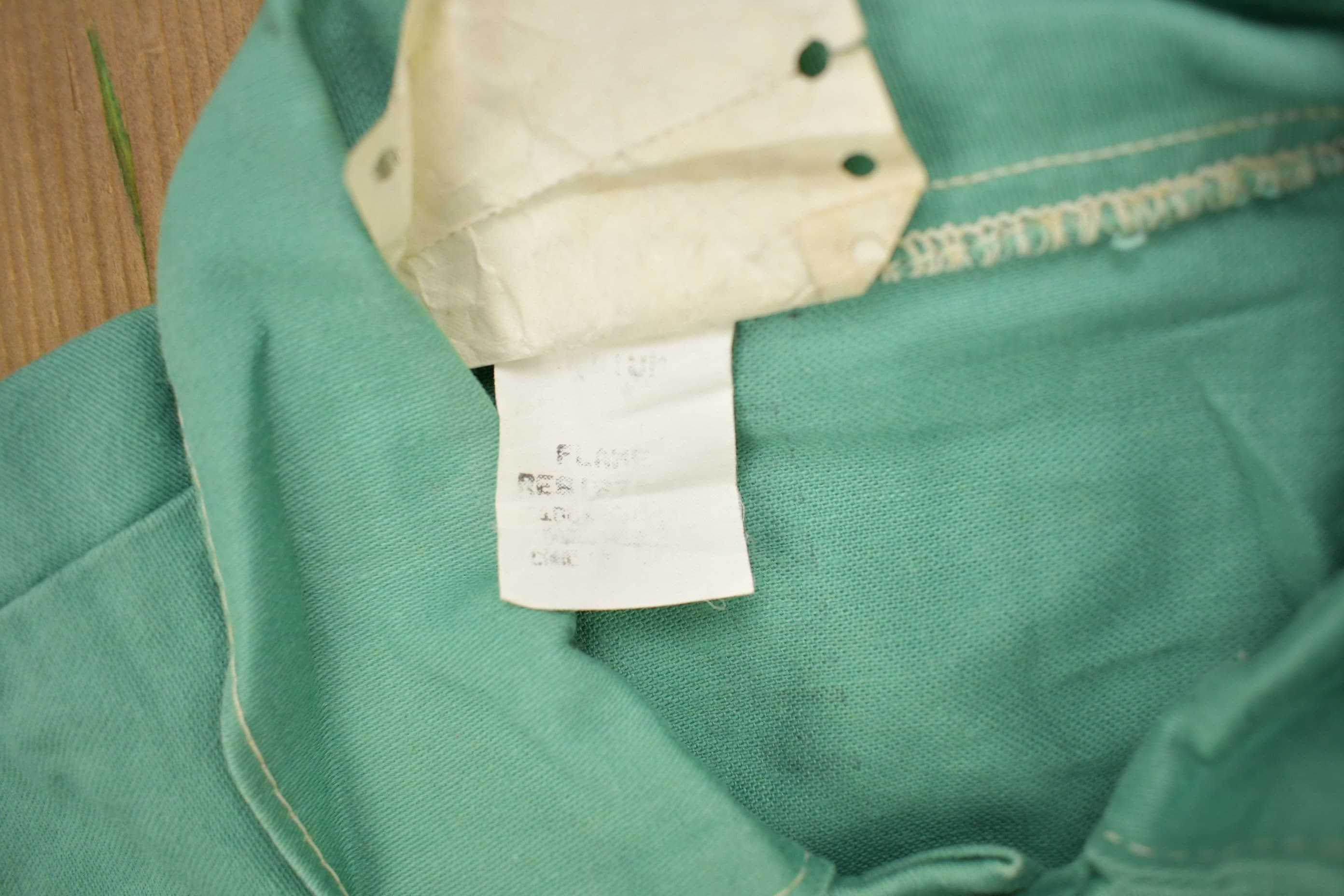 Vintage 1980s Steel Grip Blank Turquoise Button Up Shirt
