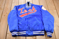 Vintage 1980s Tech Baseball Embroidered Satin Bomber Jacket