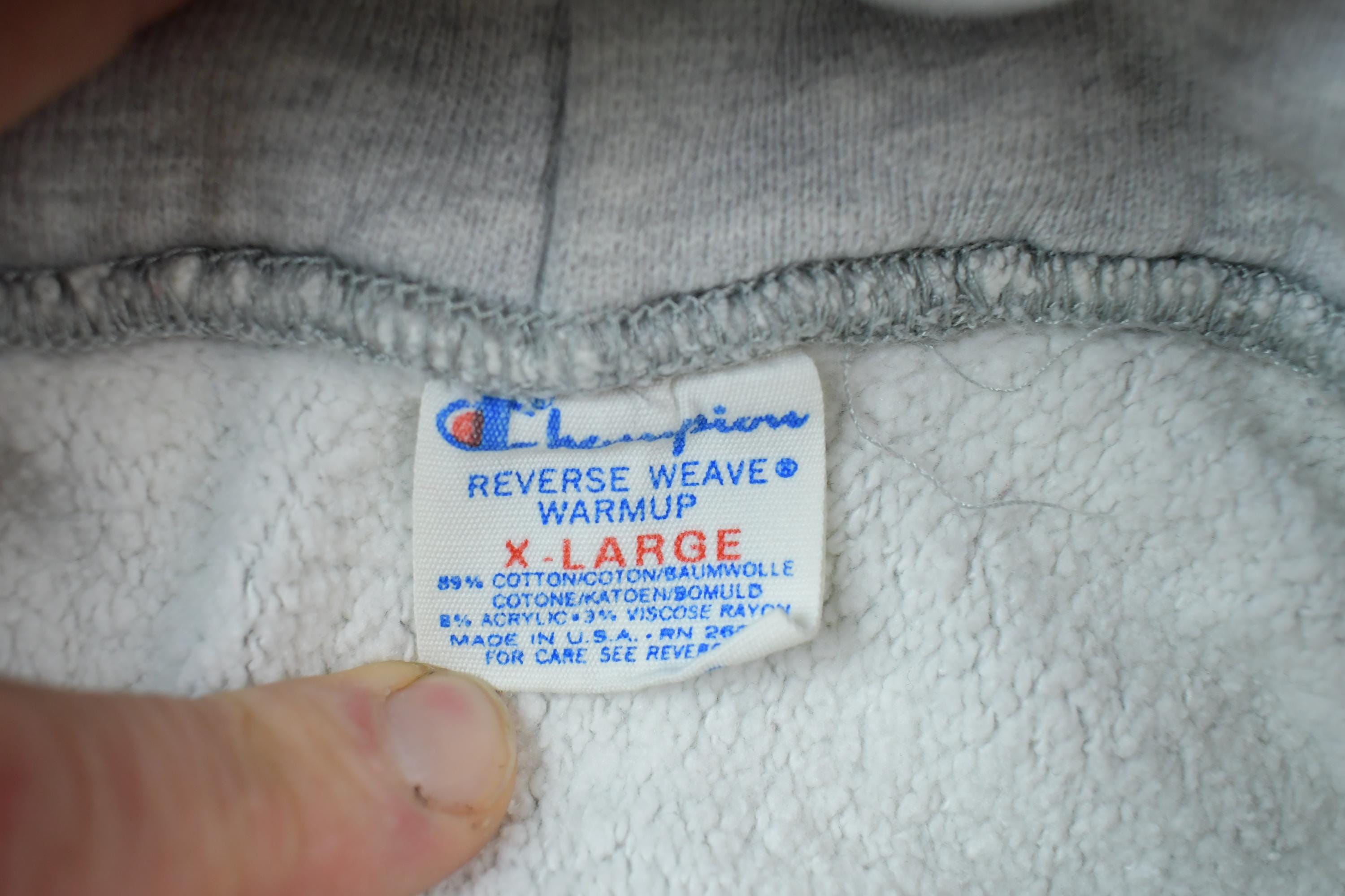 Vintage 1990s Champion Reverse Weave Warm Up Monmouth College Hoodie Sweatshirt