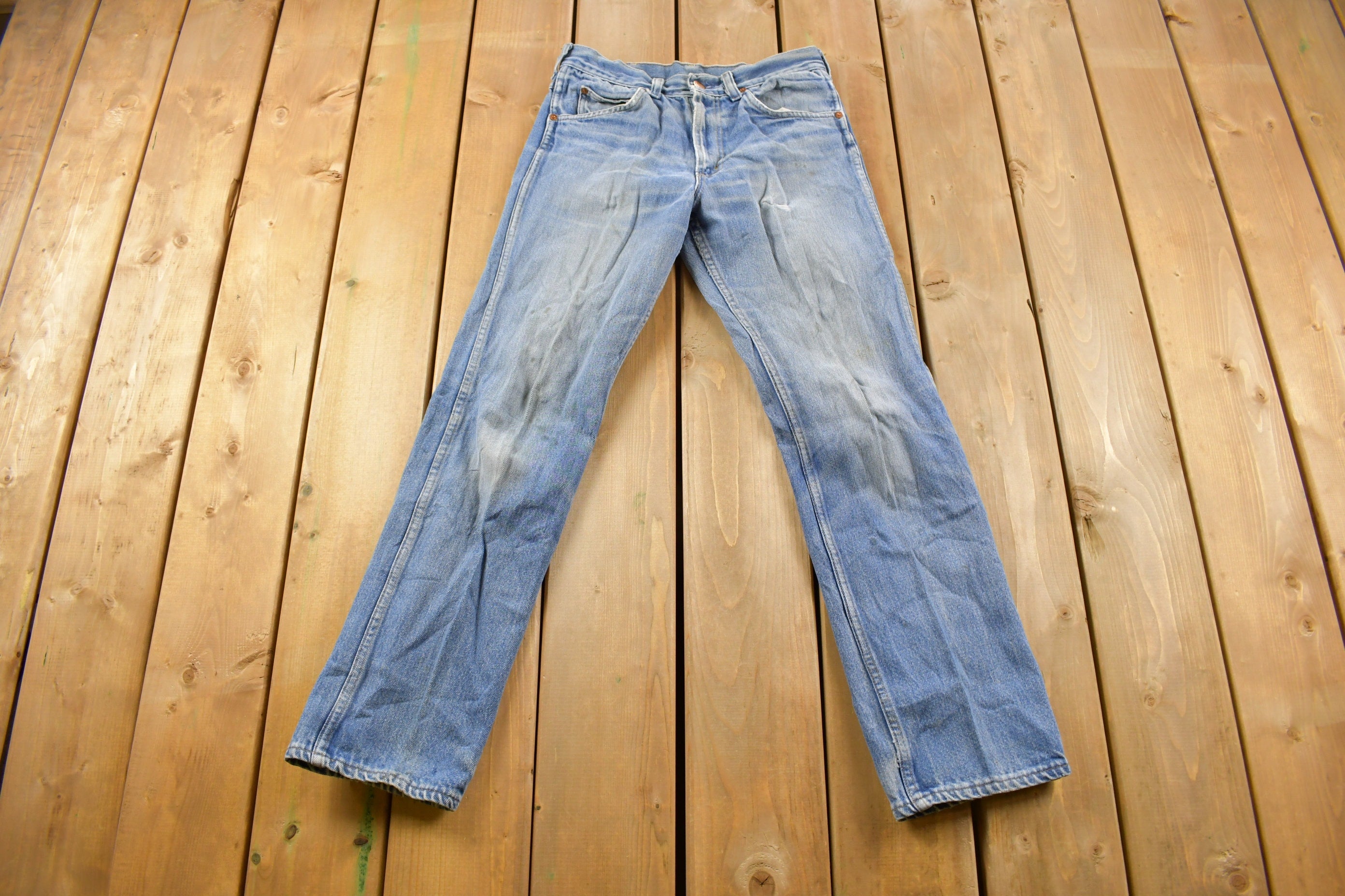 Vintage 1970s Roebucks Distressed Denim Jeans Size 30 x 28