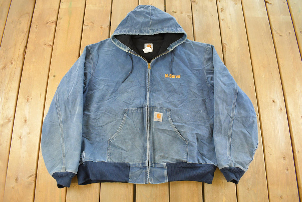 Vintage 1990s Distressed Carhartt Hooded Work Jacket Men's 3XL