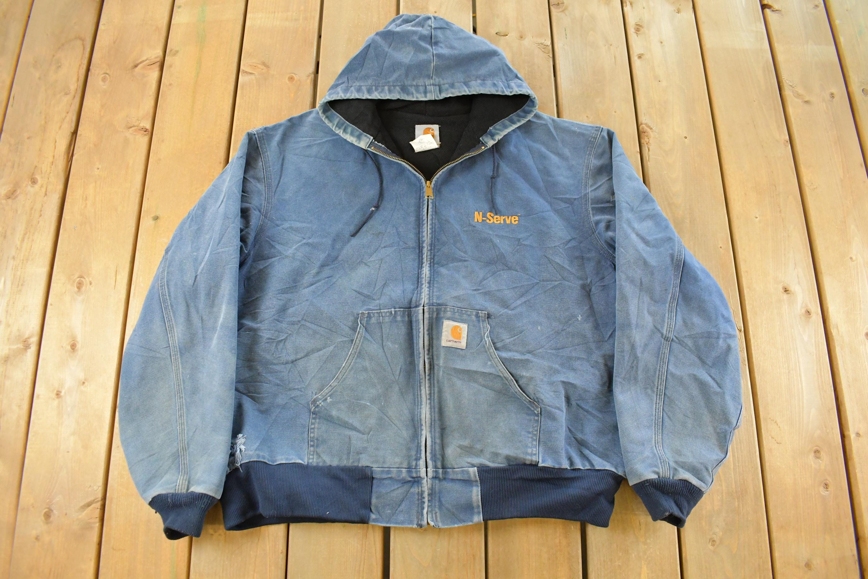 Vintage 1990s Distressed Carhartt Hooded Work Jacket Men's 3XL