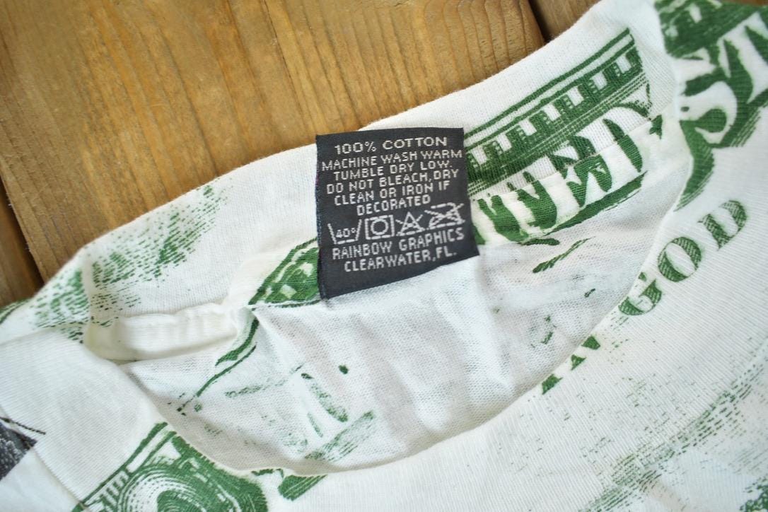 Vintage 1991 100 Dollar Bill All Over Print Graphic T Shirt
