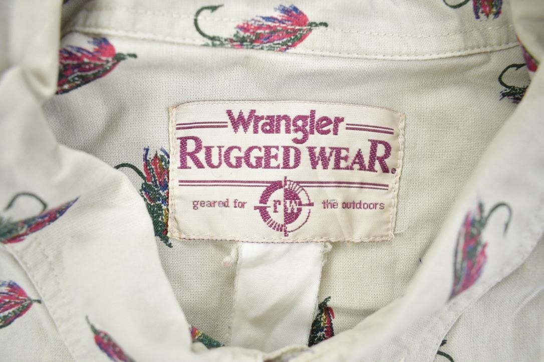 Vintage 1990s Wrangler Rugged Wear Fish Lure Button Up