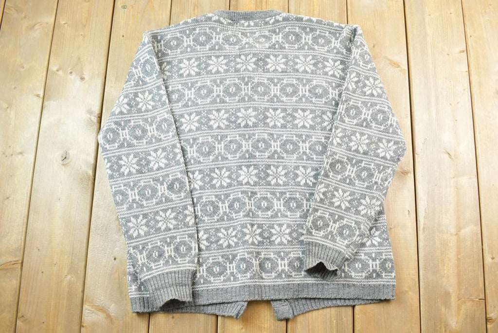 Vintage 1950s Jersild Full Button Down Ski Style Knit Cardigan Sweater
