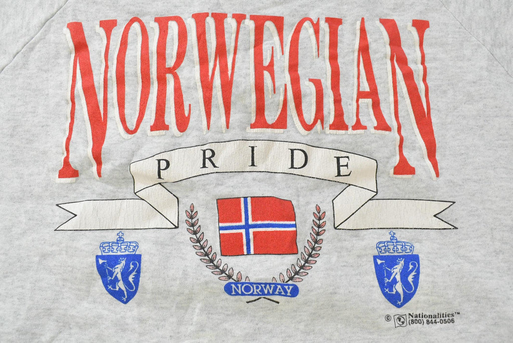 Vintage 1990s Norway Travel Souvinir Crewneck Sweatshirt Men's XL / Made In USA / 90s Destination Crewneck / Nordic Pride