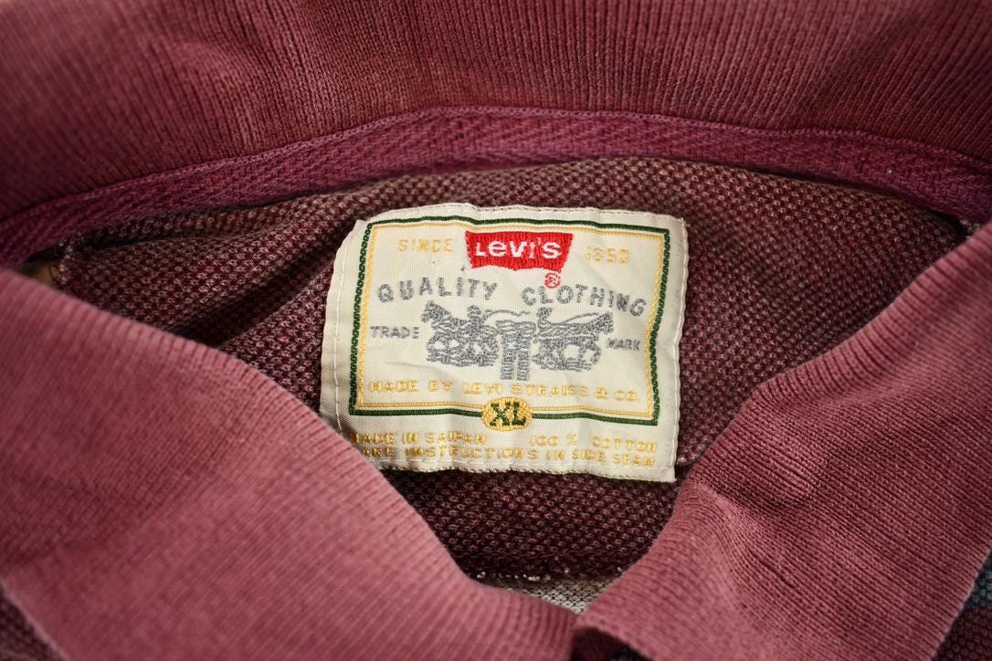 Vintage 2000s Horizontal Striped Levi's Jeanswear Polo Shirt