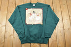 Vintage 1990s Let It Snow Triple Snowman Cute Crewneck Sweater