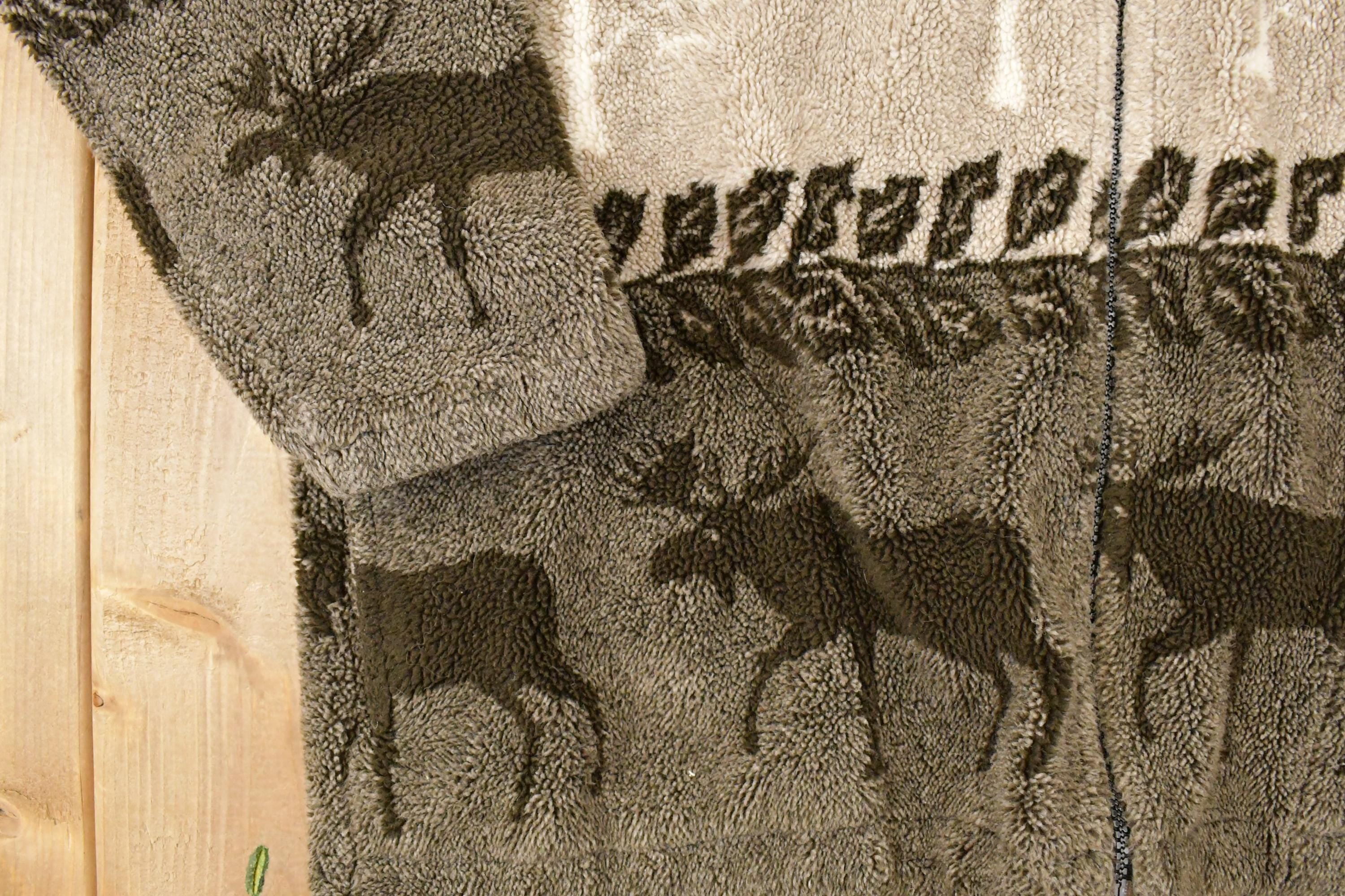 Vintage 1990s AOP Moose Fleece Outdoorsman Sweater Men's L