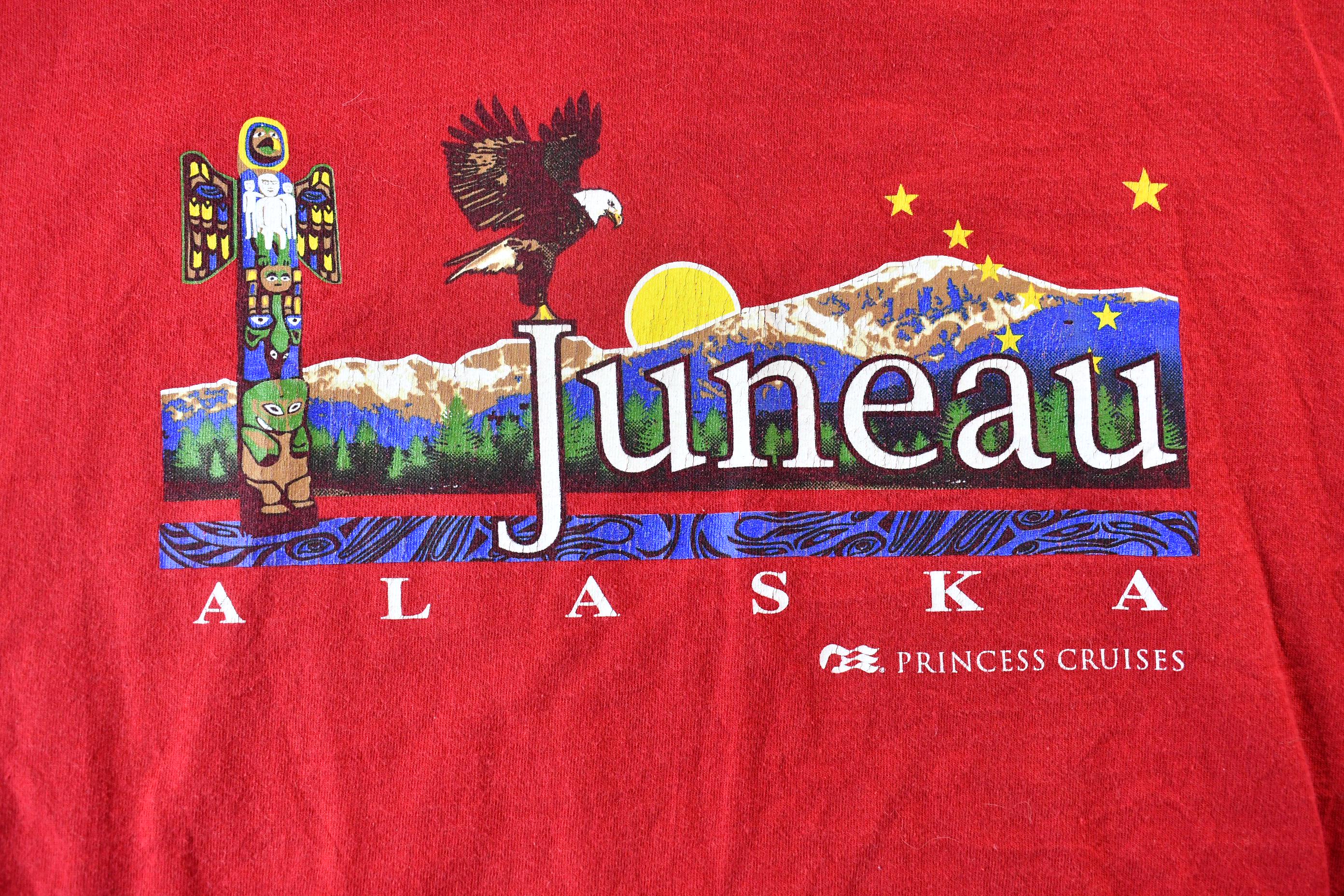 Vintage 1990s Juneau Alaska Princess Cruises Single Stitch Souvenir Graphic Travel T-Shirt