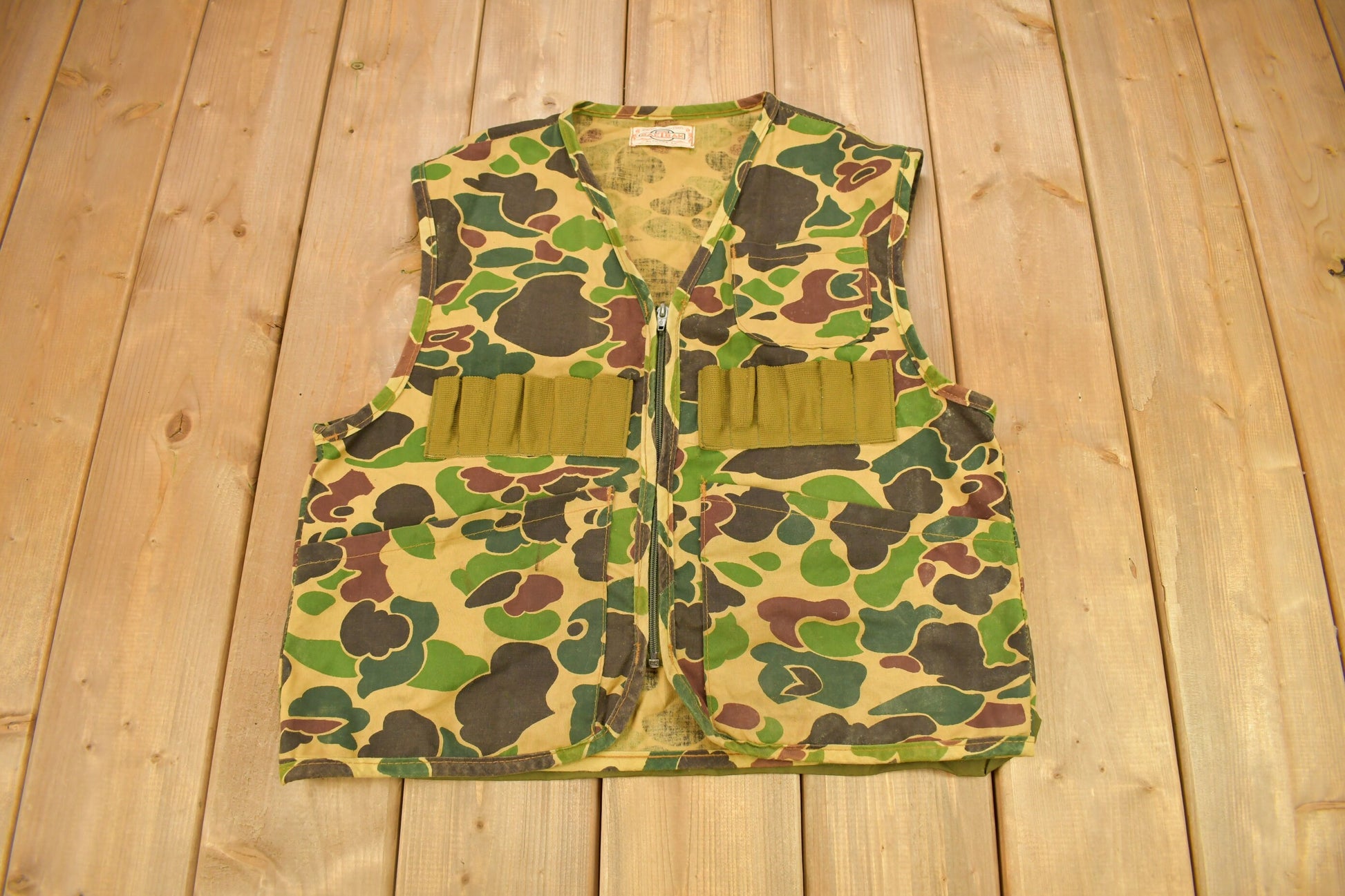 Vintage 1970s Saf T Bak Camo Hunting Vest