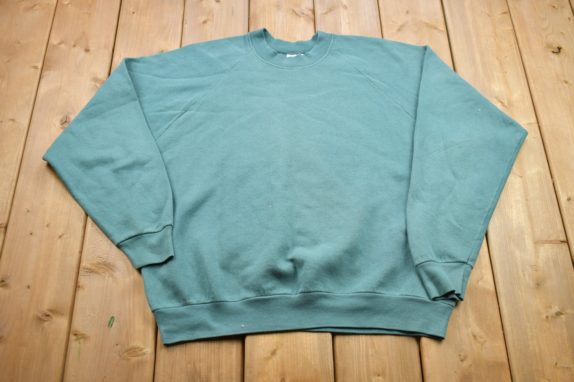 Vintage 1990s Blank Turquoise Crewneck Sweatshirt