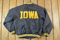 Vintage 1990s Iowa Hartwell Jackets Satin Button Up University of Collegiate NCAA Jacket
