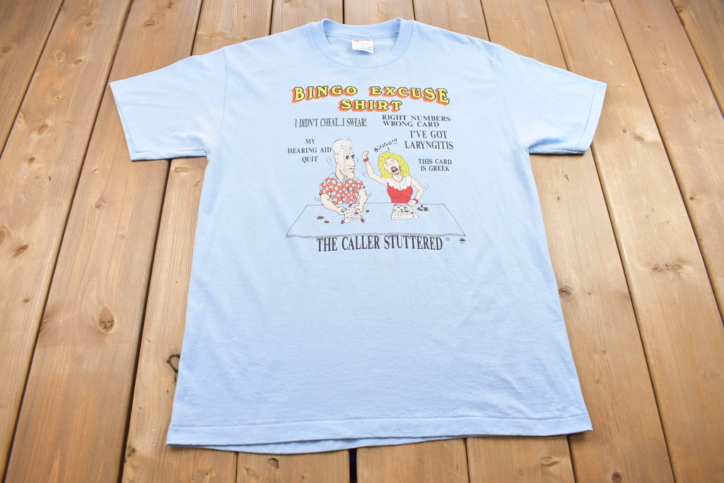 Vintage 1990s Funny Bingo Cartoon Graphic T Shirt