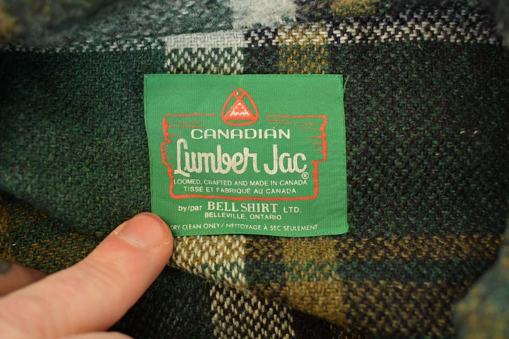 Vintage 1980s Canadian Lumberjack Plaid Button Up Shirt Men's L