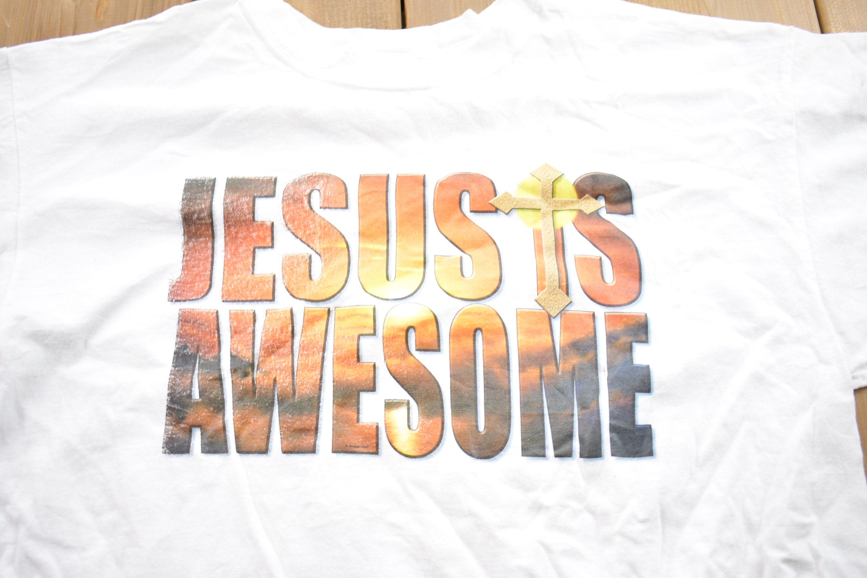 Vintage 1990s Jesus Is Awesome Graphic T-Shirt