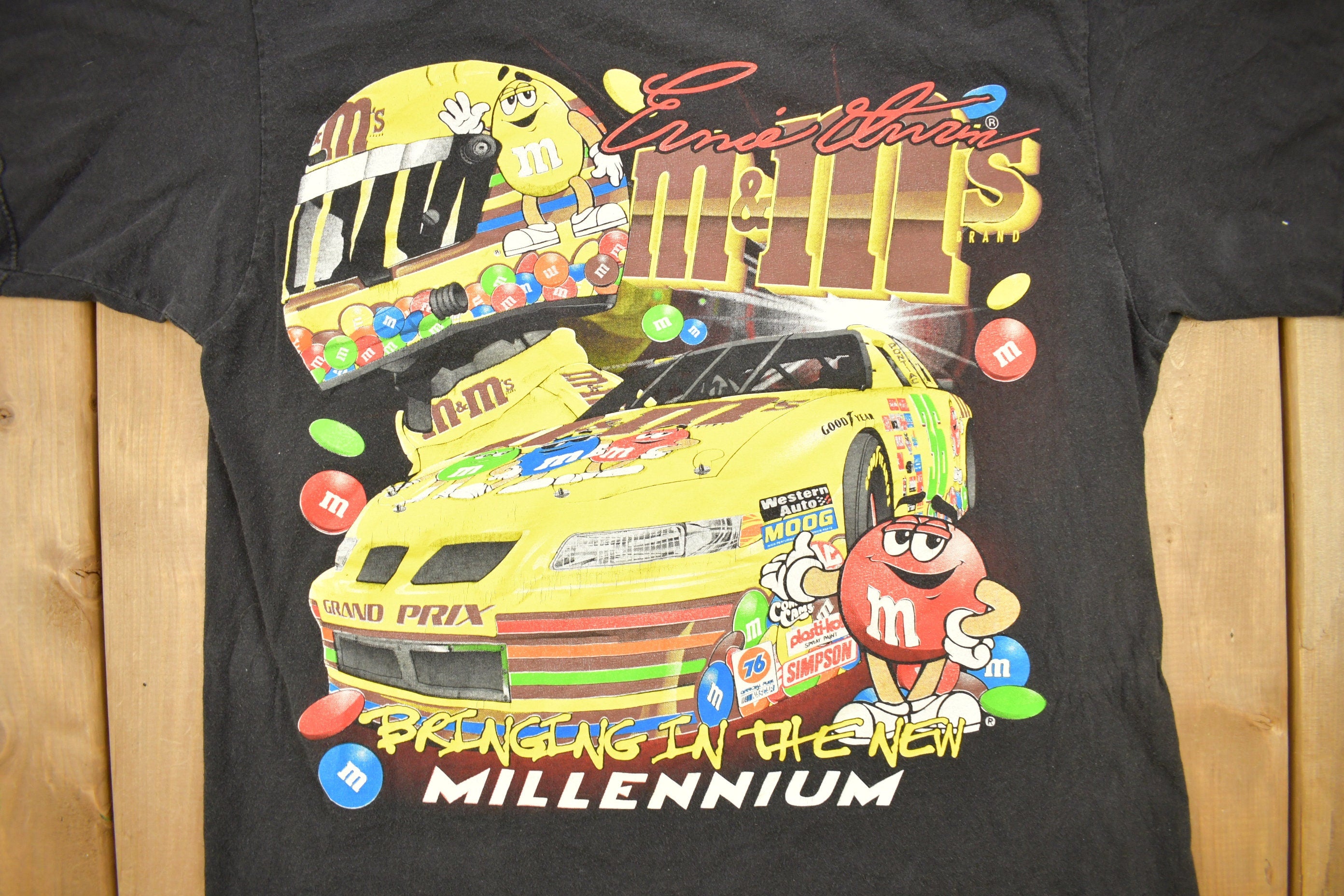 Vintage 1998 Ernie Irvan NASCAR M&M's Racing T-Shirt