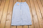True Vintage 1970's Brand New Long Denim Skirt 26 Inch Waist