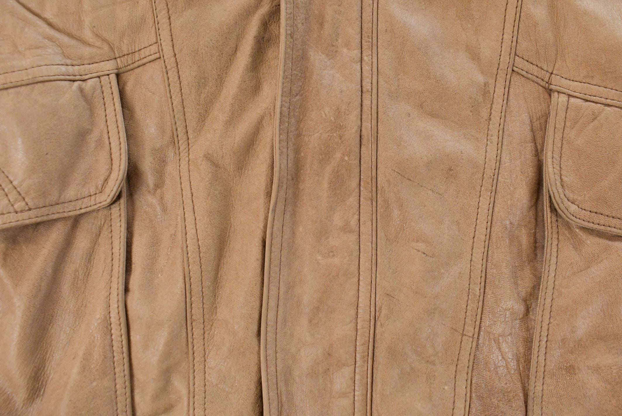 Vintage 1990s Tip Top Tailors Leather Bomber Flight Jacket Men's Large