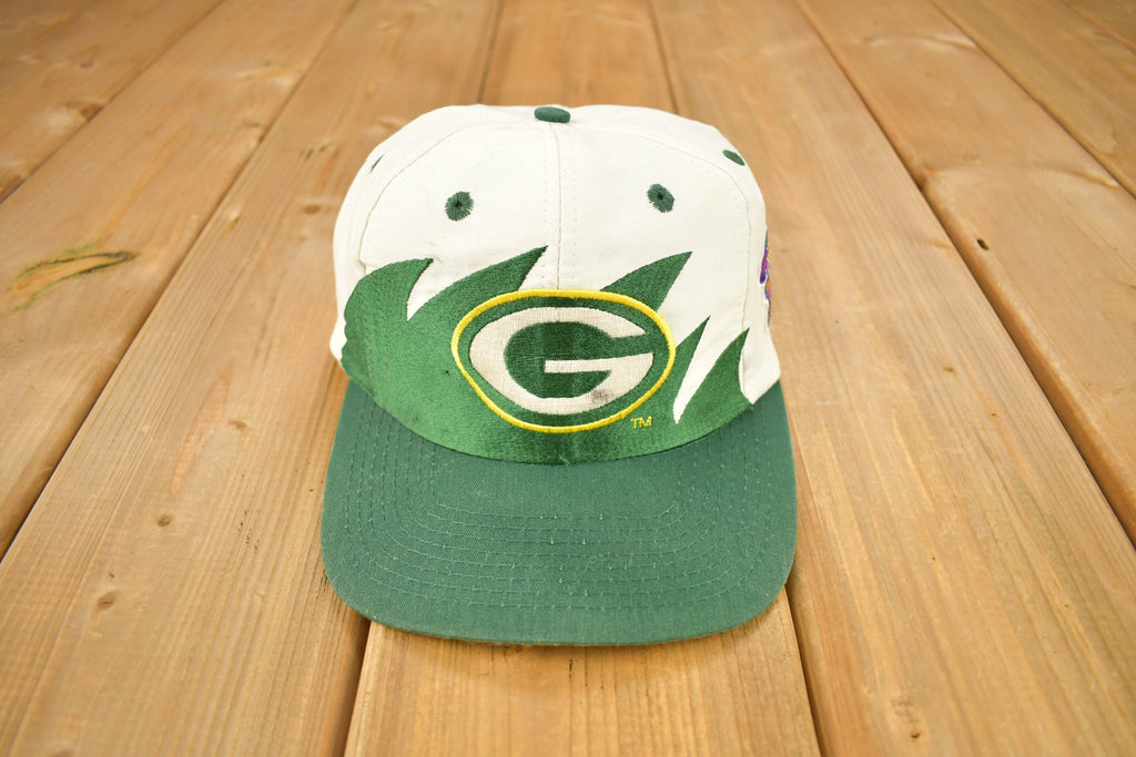Vintage 1990s Green Bay Packers NFL Shark Tooth Snap Back Hat