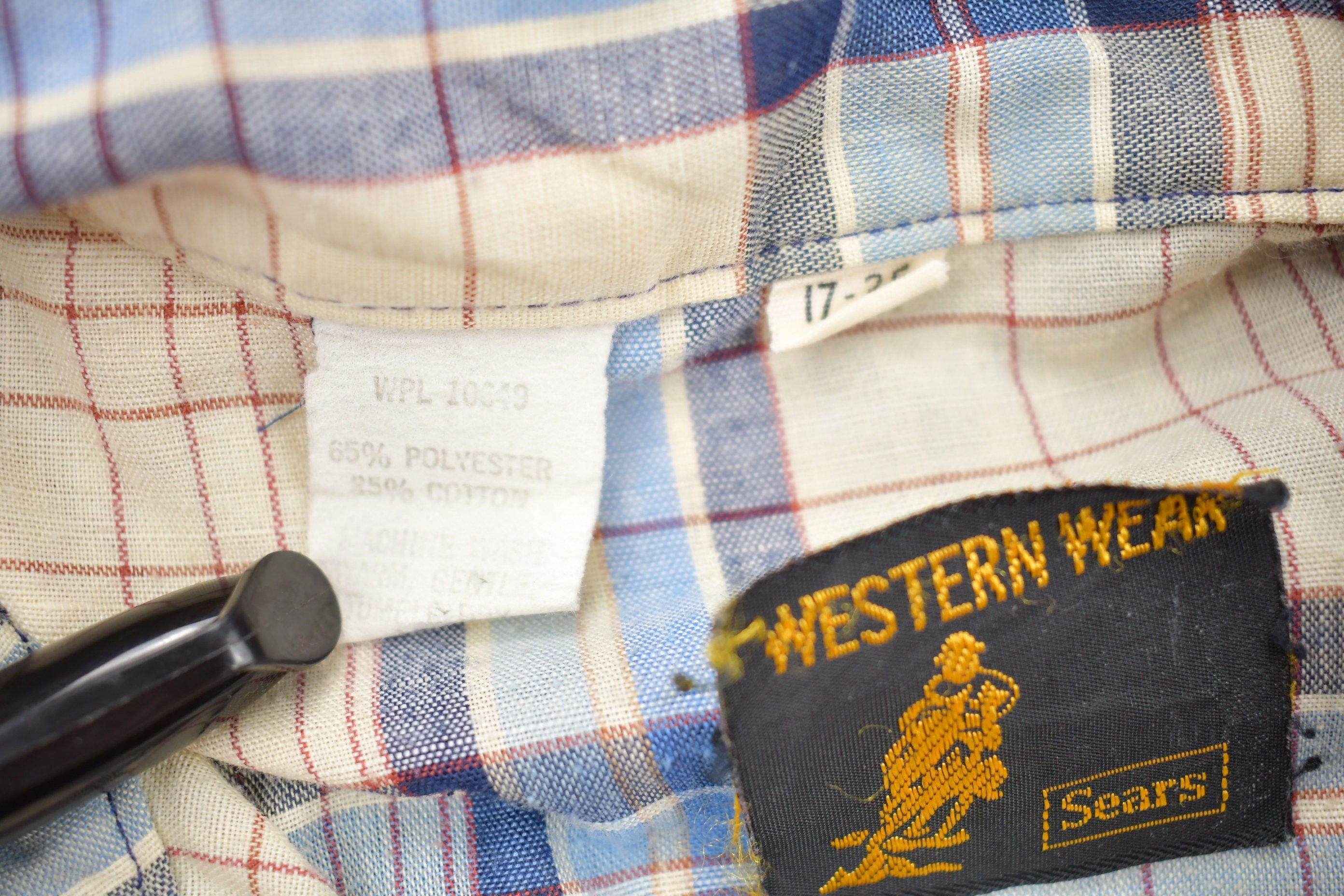 Vintage 1990s Sears Western Wear Plaid Button Up Western Shirt