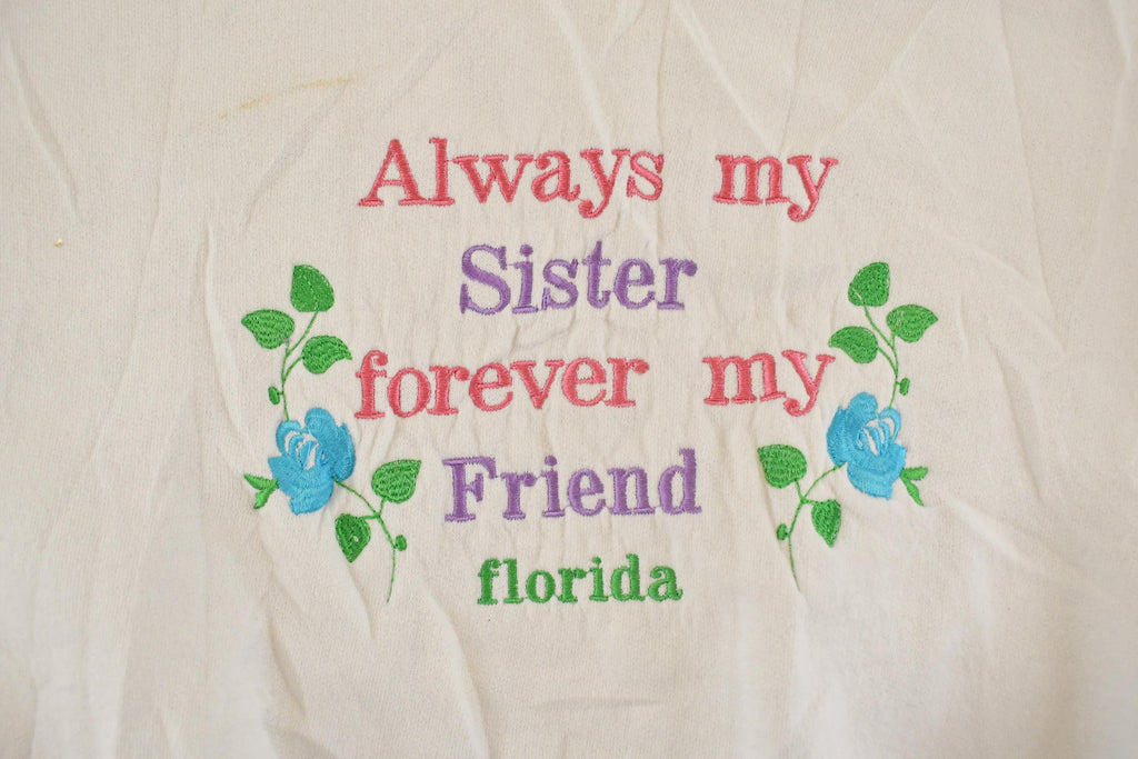 Vintage 1990s Cute Sister Souvenir Crewneck Sweatshirt Womens L / 90s Crewneck / Travel Vacation Sweater / Vintage Sweatshirt