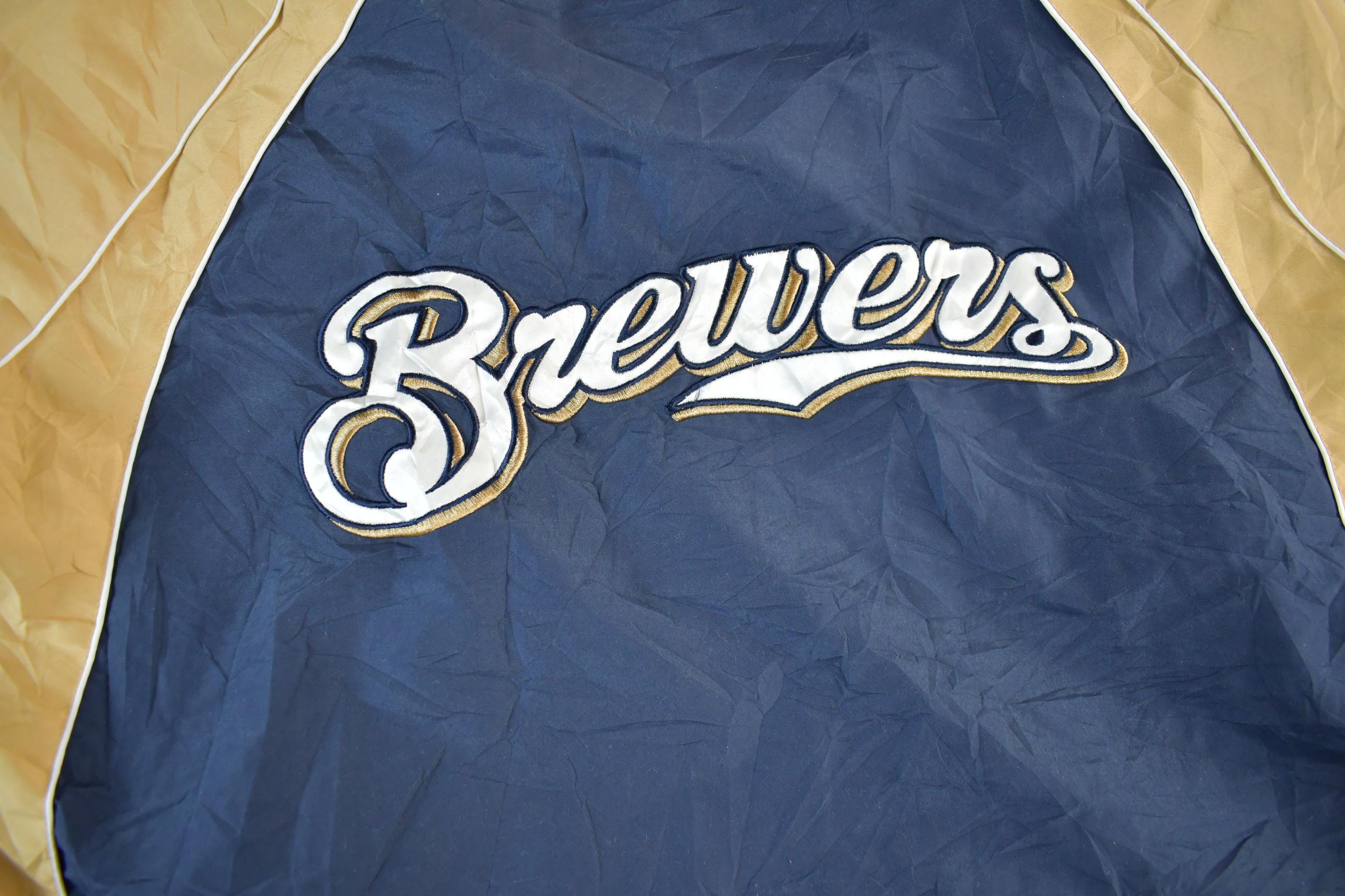 Vintage 2000s Milwaukee Brewers MLB Pull Over Windbreaker Jacket