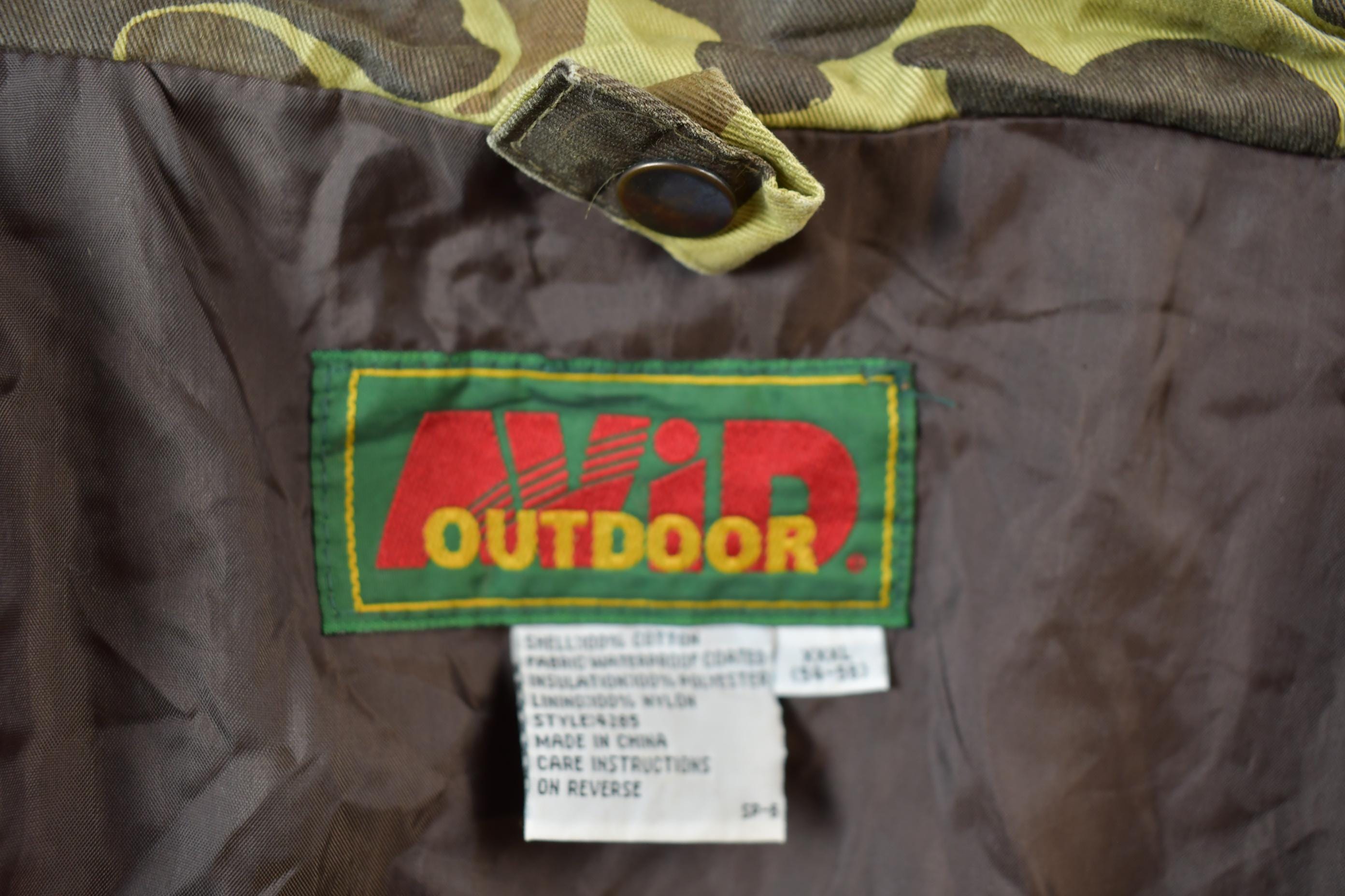 Vintage 1980s Avid Duck Camo Hunting Jacket