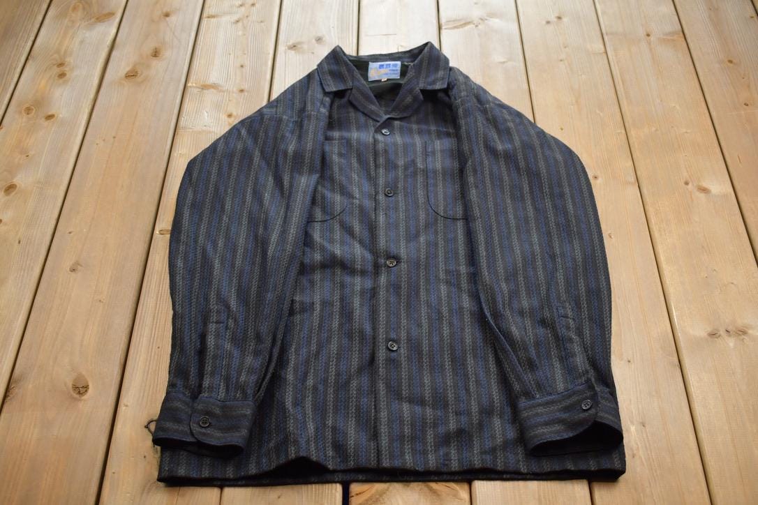 Vintage 1990s Cockatoo Striped Formal Casual Button Up Shirt