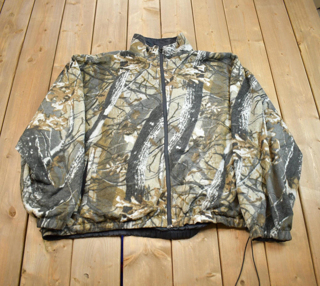 Vintage 1990s Duxbak Forest Camo Zip Up Hunting Jacket