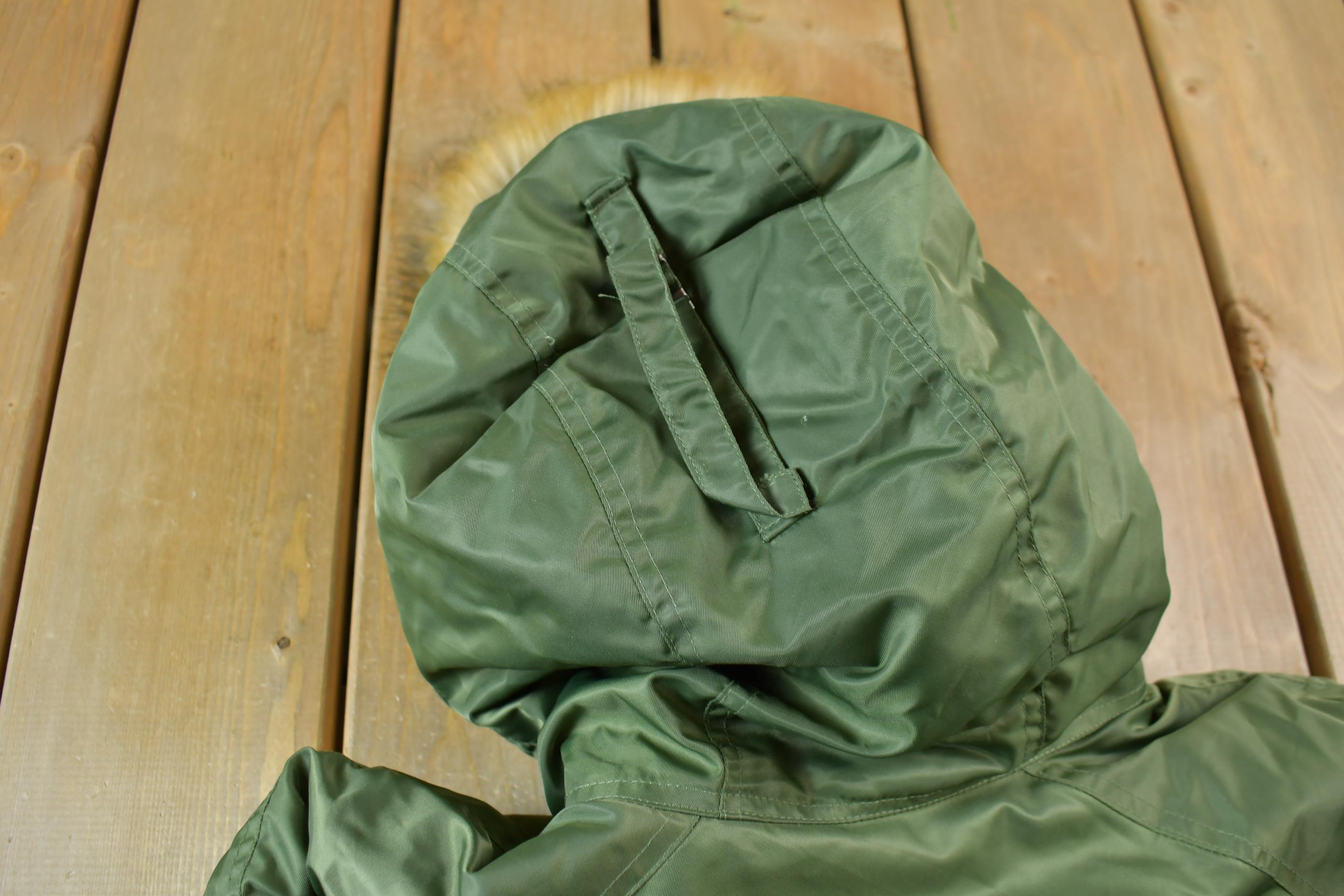 Vintage 1990s Nautica Jeans Co Fur Hood Winter Parka Jacket