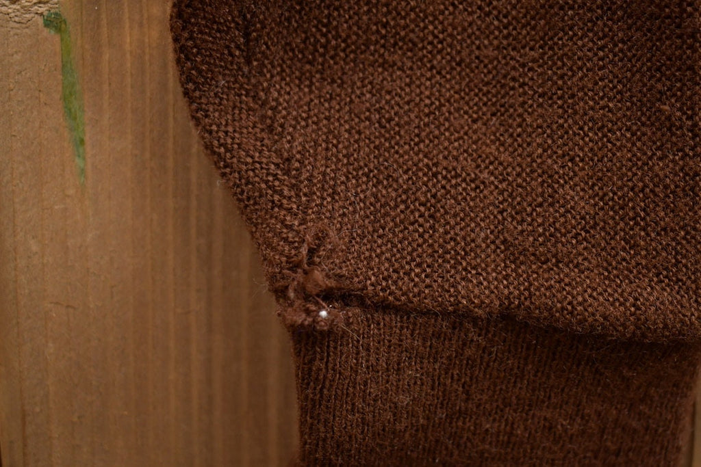 Vintage 1990s Knitted Brown Cardigan Sweater / Vintage Cardigan / Button Up / Blank Cardigan / Brown Knit Cardigan / Vintage Knit / 90s Knit