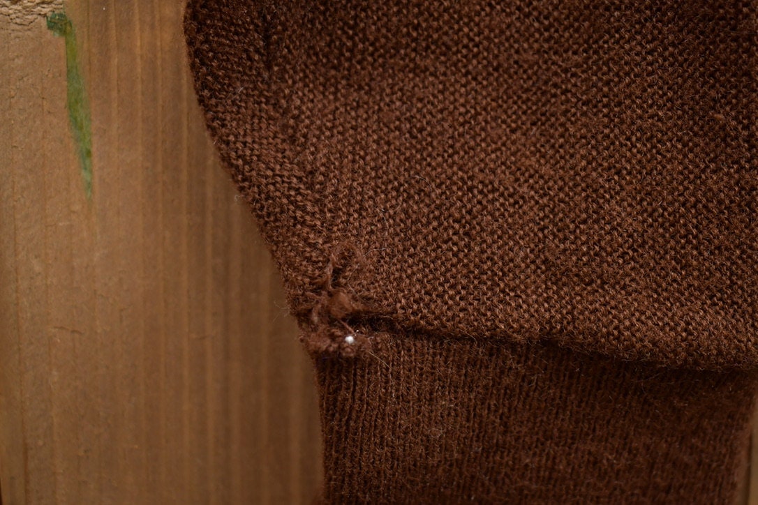 Vintage 1990s Knitted Brown Cardigan Sweater / Vintage Cardigan / Button Up / Blank Cardigan / Brown Knit Cardigan / Vintage Knit / 90s Knit