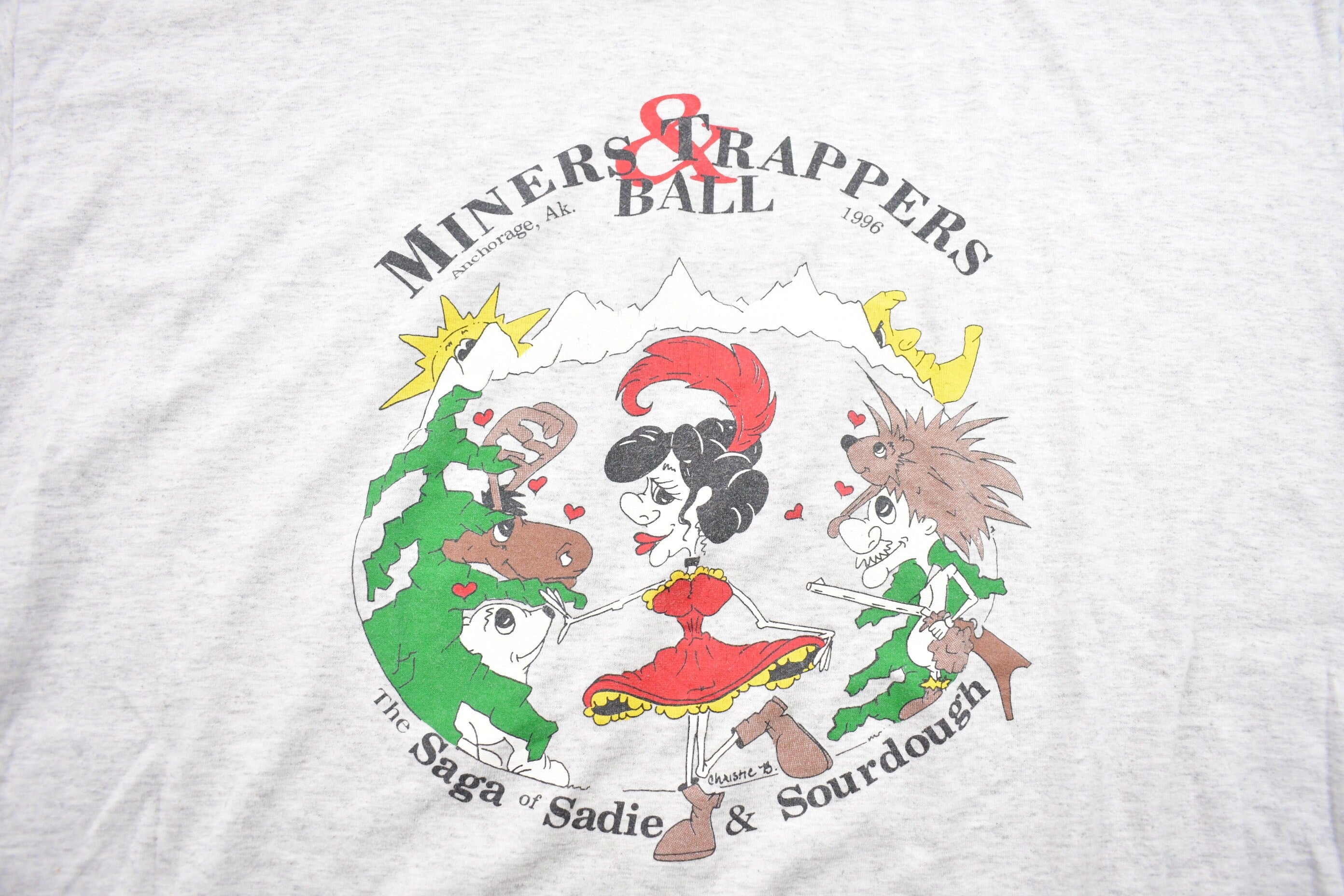 Vintage 1996 Jerzees Miners & Trappers Ball Graphic T Shirt