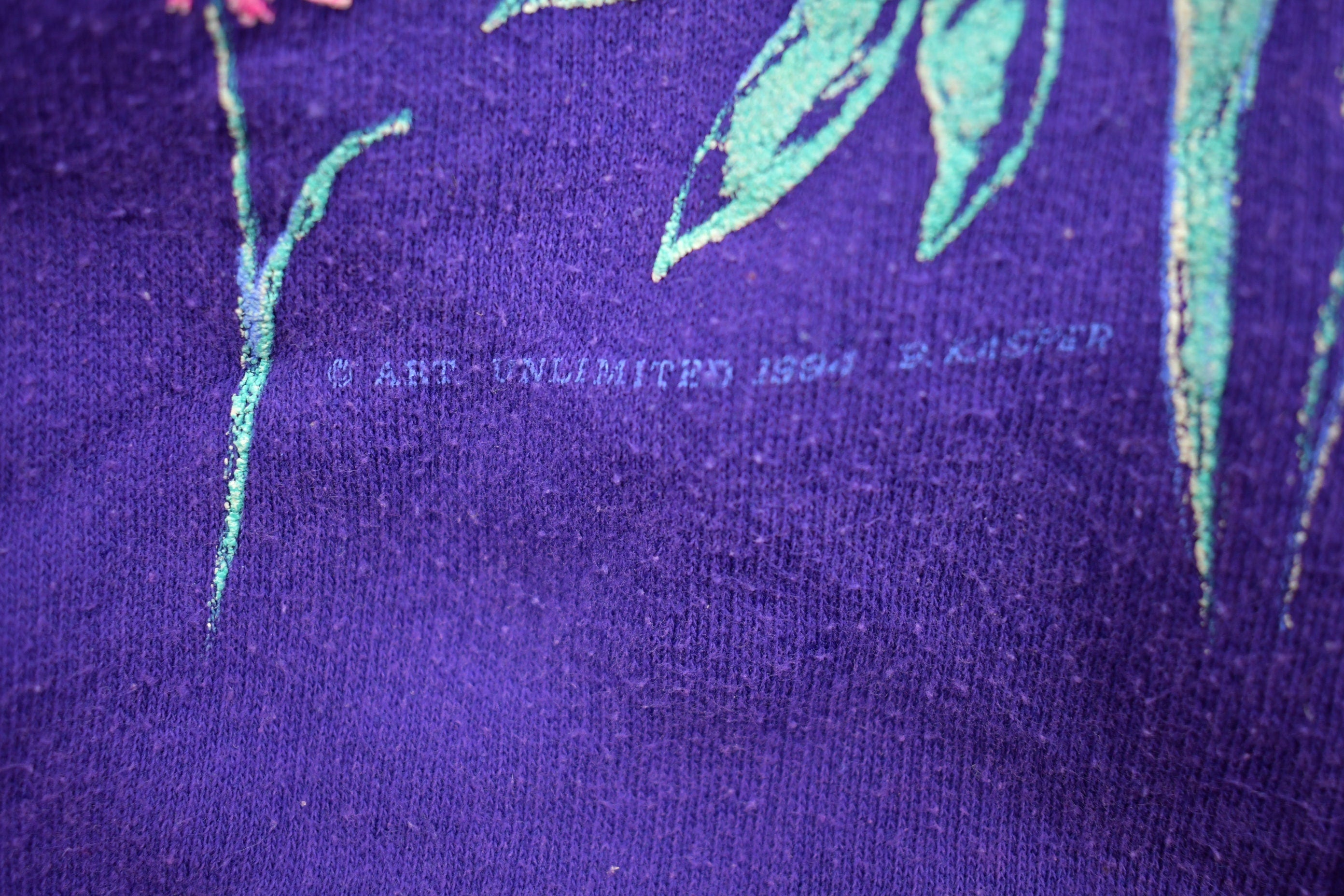 Vintage 1990s Floral Graphic Quarter Button Sweater