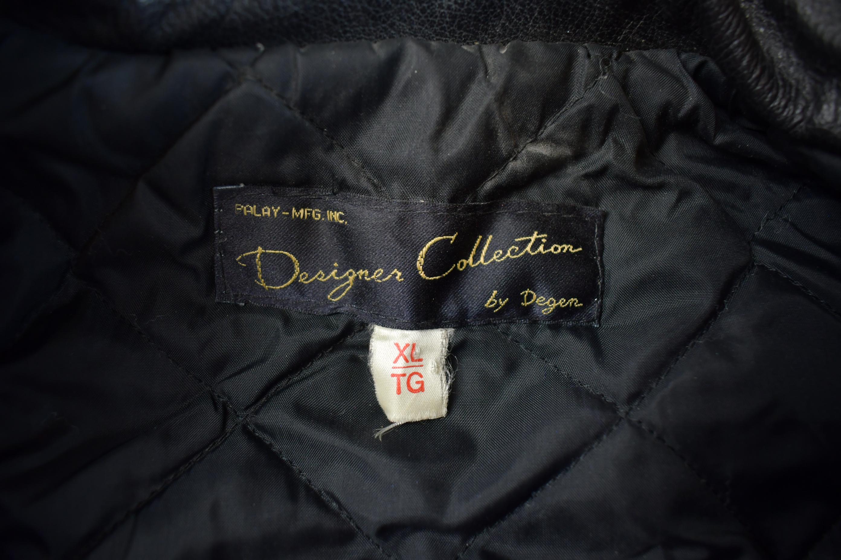 Vintage 1980s Leather & Wool Turtle Beach Urban Technology Embroidered Varsity Jacket Made In USA