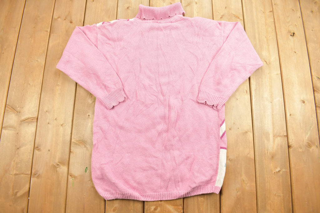 Vintage 1990s Floral Mock Neck Crewneck Sweatshirt