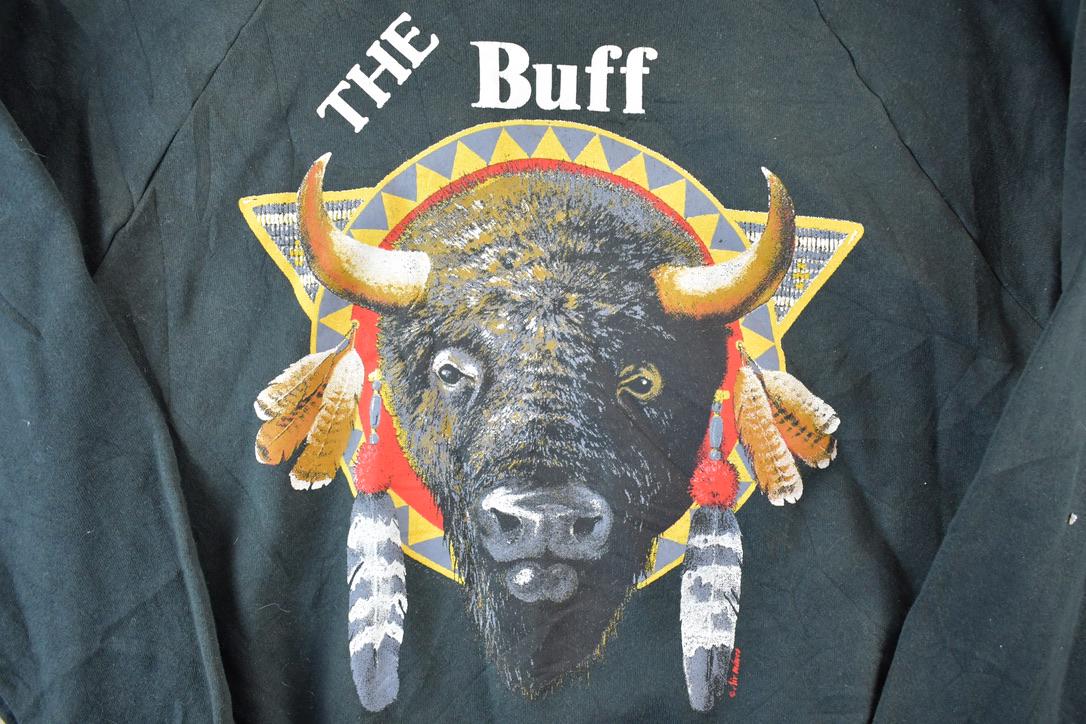 Vintage 1990s The Buff Buffalo Head Crewneck Sweatshirt Mens XXL