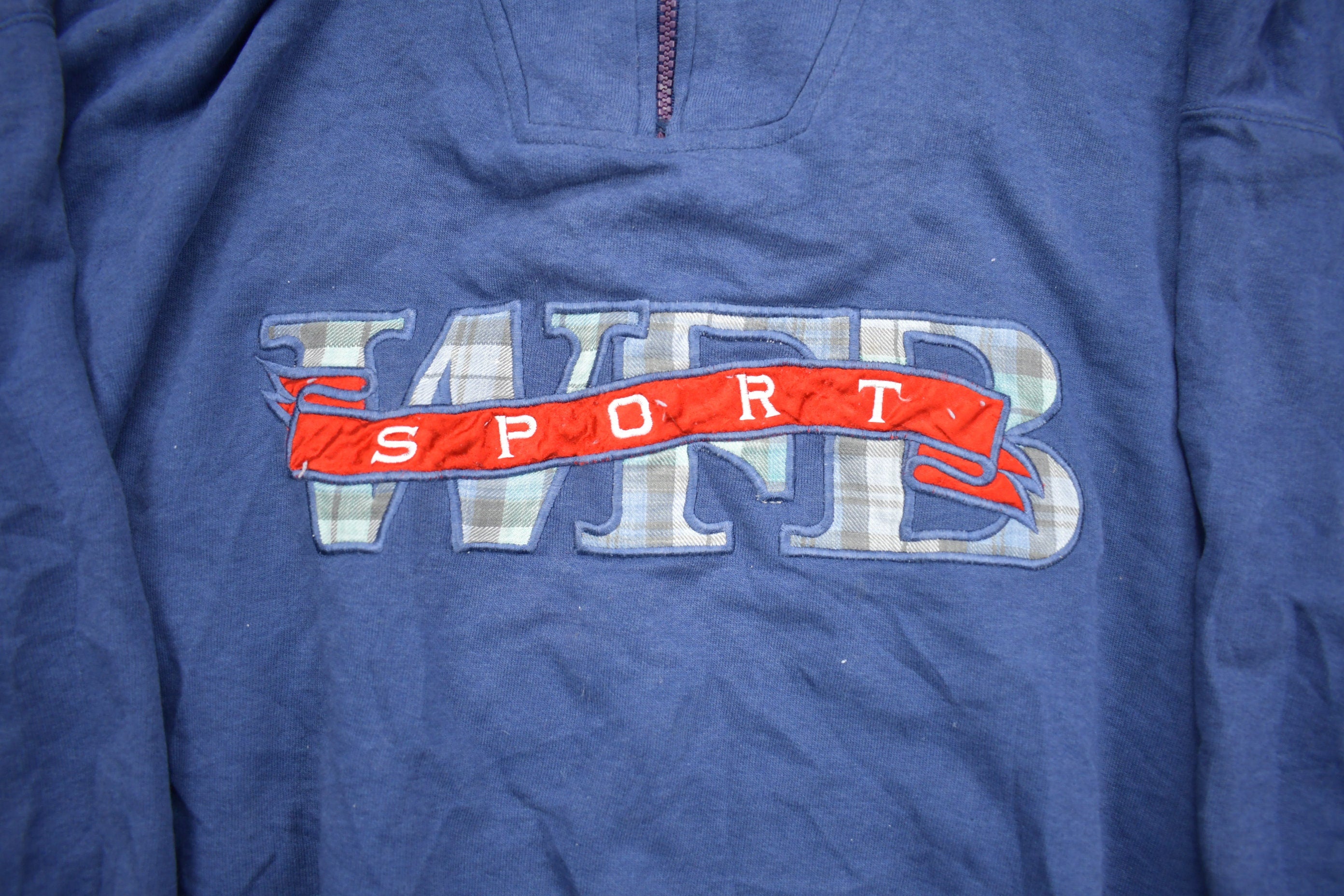 Vintage 1990s 'WFB Sport' Blue Graphic Hoodie