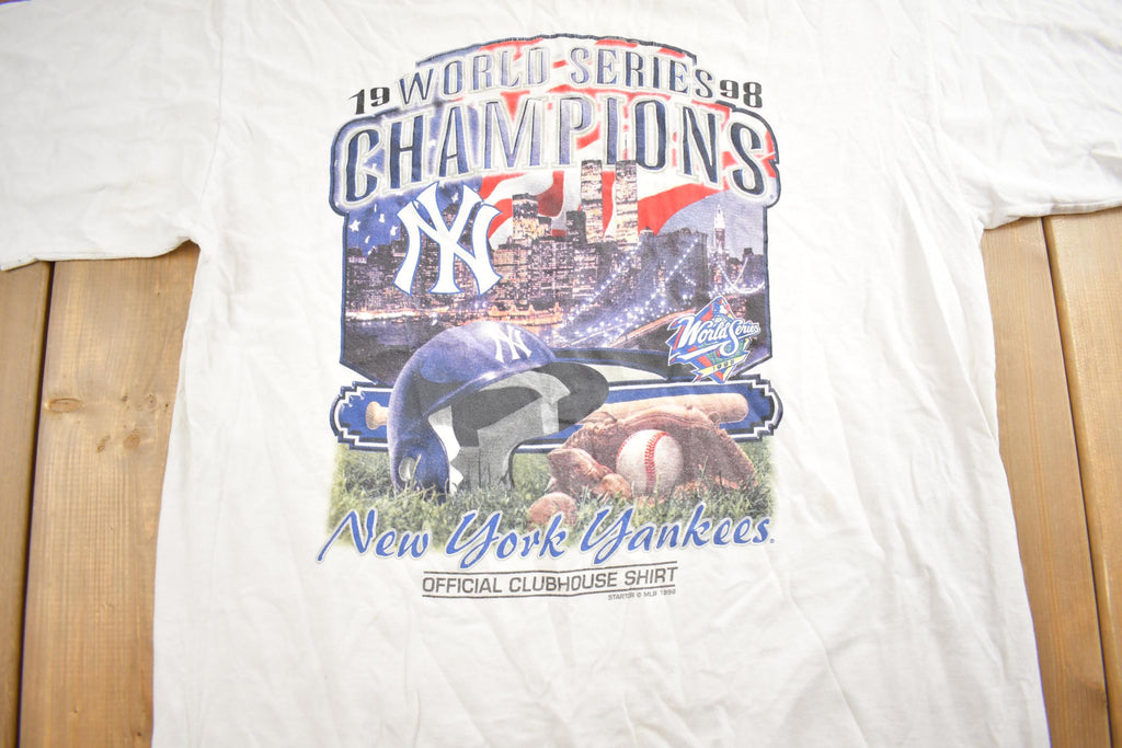 Vintage 1998 MLB Baseball New York Yankees World Series Starter Graphic T-Shirt Made In USA