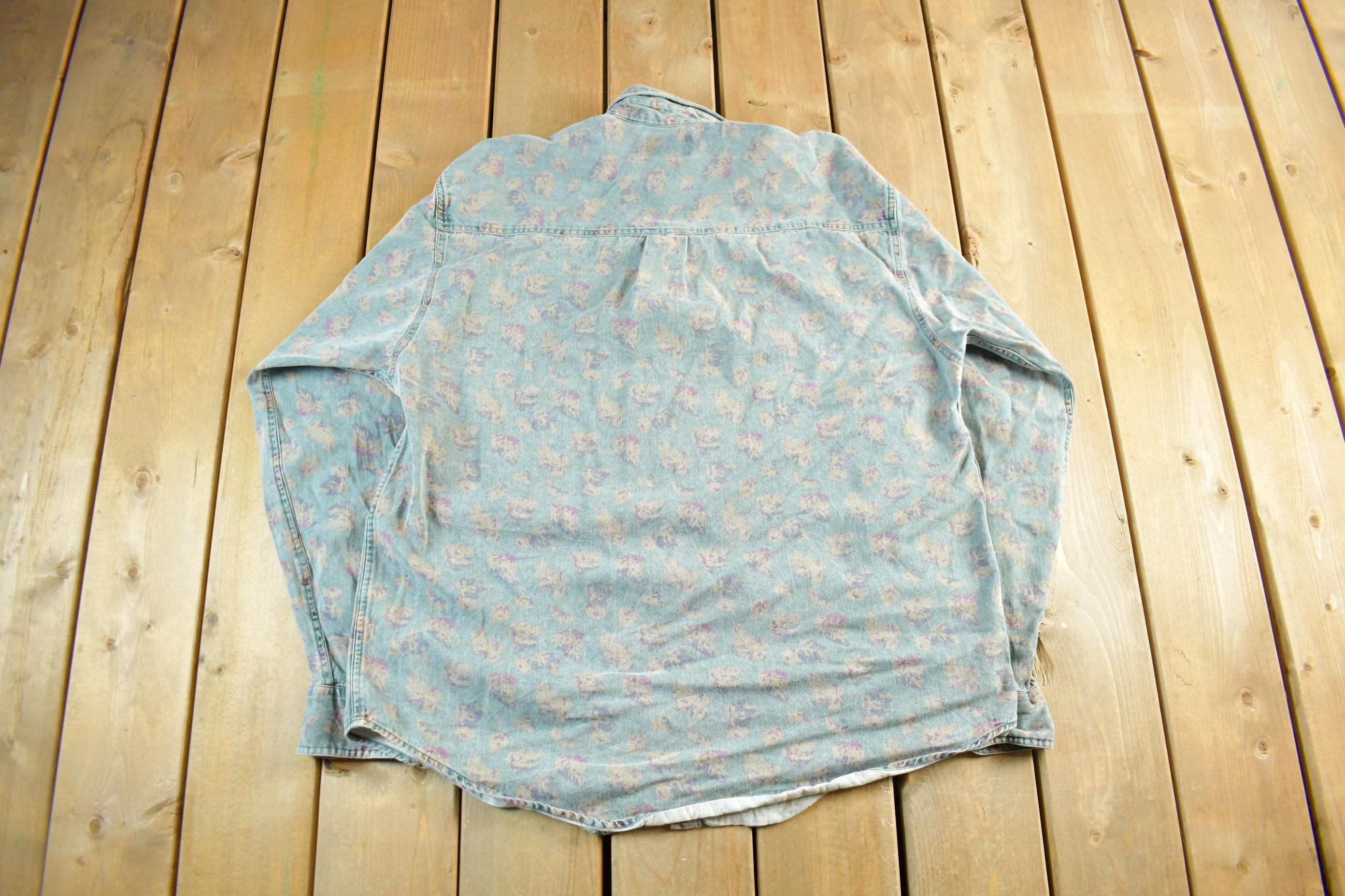 Vintage 1990s Eddie Bauer Floral Button Up Shirt Men's XL
