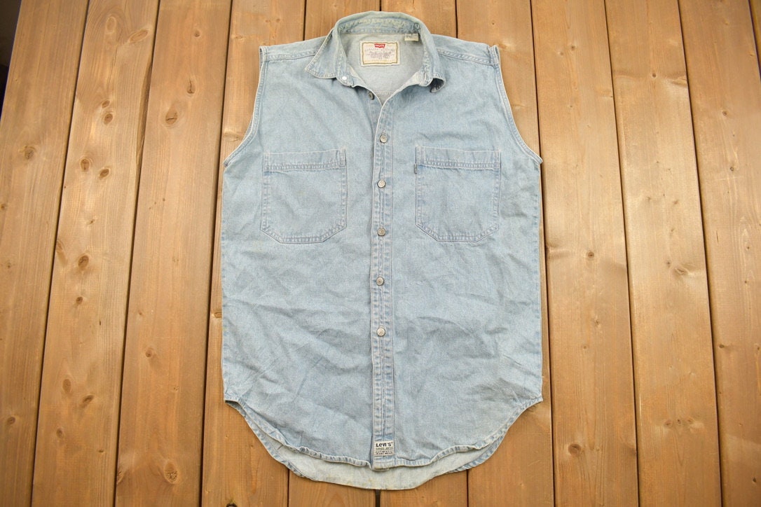 Vintage 1990s Levis Denim Button Up Vest