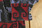 Vintage 1980s Ecuador Native Wool Hand Knit Hoodie Sweater Men's XL