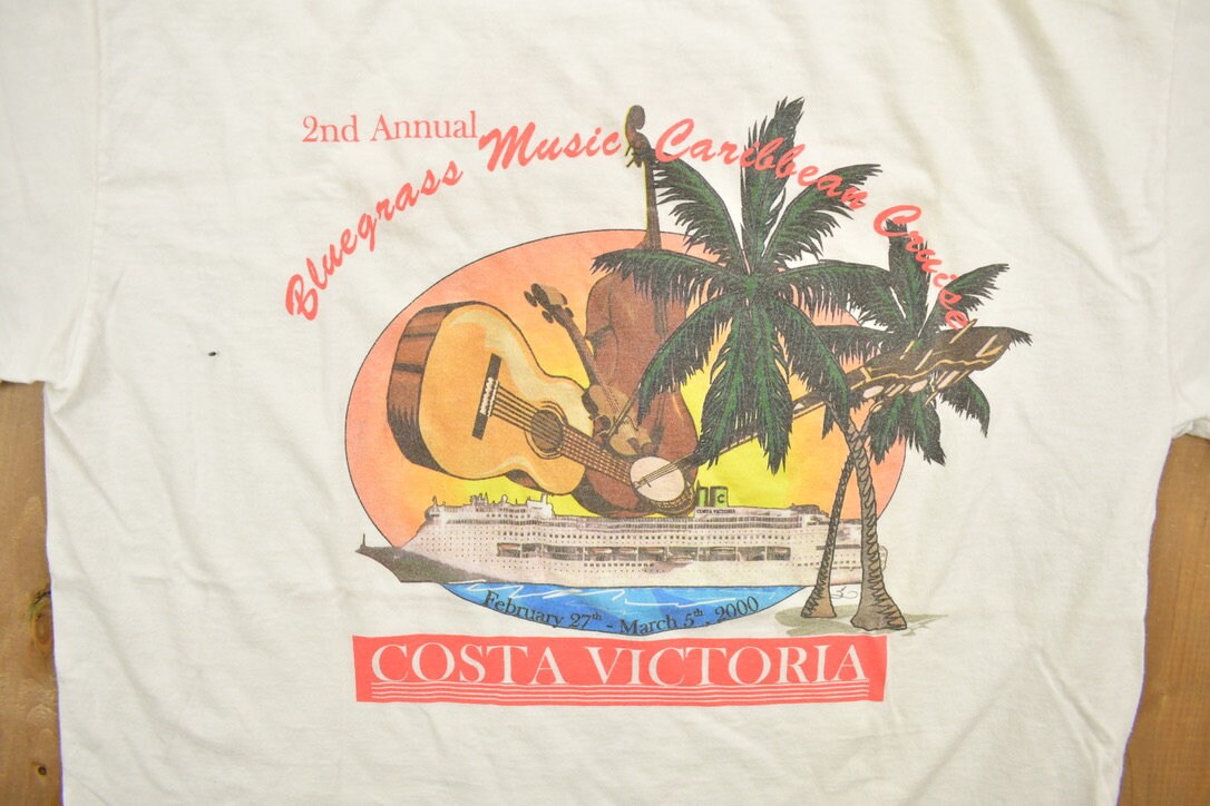 Vintage 2000 Blue Grass Costa Victoria Souvenir T Shirt