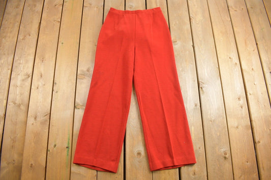 Vintage 1970's Act III Polyester Wool Trousers Size 26 x 27 / Made in USA / Red Pants / 70s / 80s / Pleated / Fashion / Vintage Pants