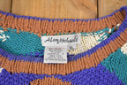 Vintage 1980s Alan Michaels Knitted Sweater Vintage 80s Crewneck Pattern Sweater