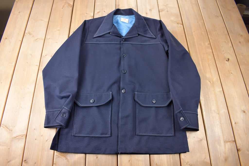 Vintage 1970s Levi's Panatela Tops Blue Western Style Button Up Shirt