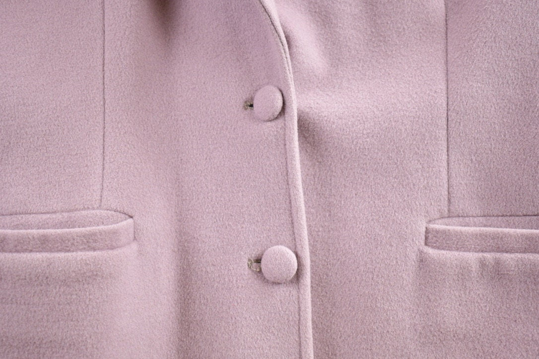 Vintage 1980s Chiara Boni Lavender Wool Button Up Jacket Size 44